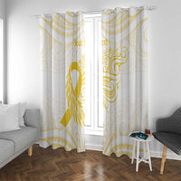 Be Bold Go Gold Polyneisan Ribbon Childhood Personalised Window Curtain LT9 With Grommets Gold - Polynesian Pride