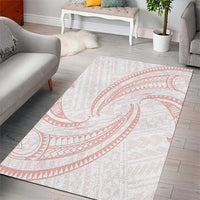 White Sunday Lotu Tamaiti Area Rug Polynesian Wave Pastel Blush LT9 - Polynesian Pride
