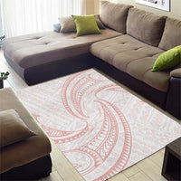 White Sunday Lotu Tamaiti Area Rug Polynesian Wave Pastel Blush LT9 - Polynesian Pride