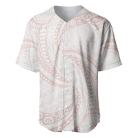 White Sunday Lotu Tamaiti Baseball Jersey Polynesian Wave Pastel Blush LT9 Blush - Polynesian Pride