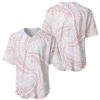 White Sunday Lotu Tamaiti Baseball Jersey Polynesian Wave Pastel Blush LT9 - Polynesian Pride