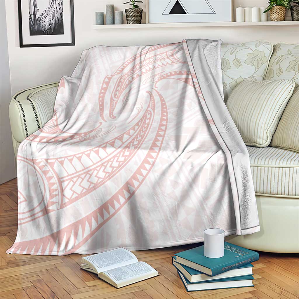 White Sunday Lotu Tamaiti Blanket Polynesian Wave Pastel Blush LT9 Blush - Polynesian Pride