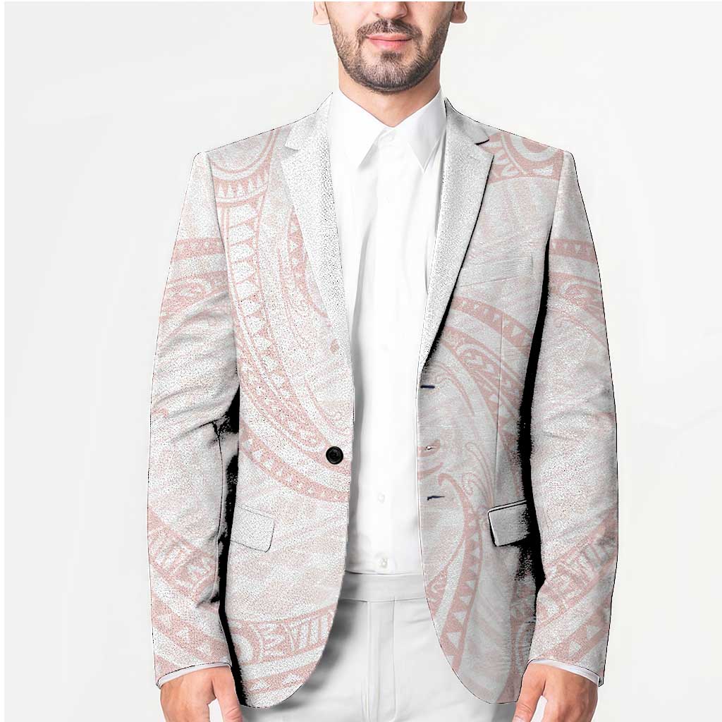 White Sunday Lotu Tamaiti Blazer Polynesian Wave Pastel Blush LT9 - Polynesian Pride