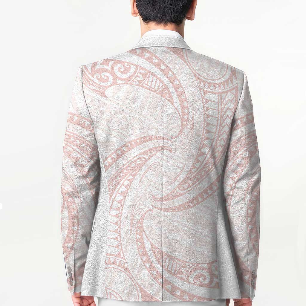 White Sunday Lotu Tamaiti Blazer Polynesian Wave Pastel Blush LT9 - Polynesian Pride