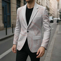 White Sunday Lotu Tamaiti Blazer Polynesian Wave Pastel Blush LT9 - Polynesian Pride