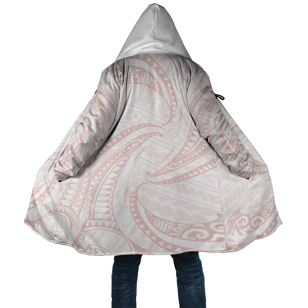 White Sunday Lotu Tamaiti Cloak Polynesian Wave Pastel Blush LT9 Unisex Blush - Polynesian Pride