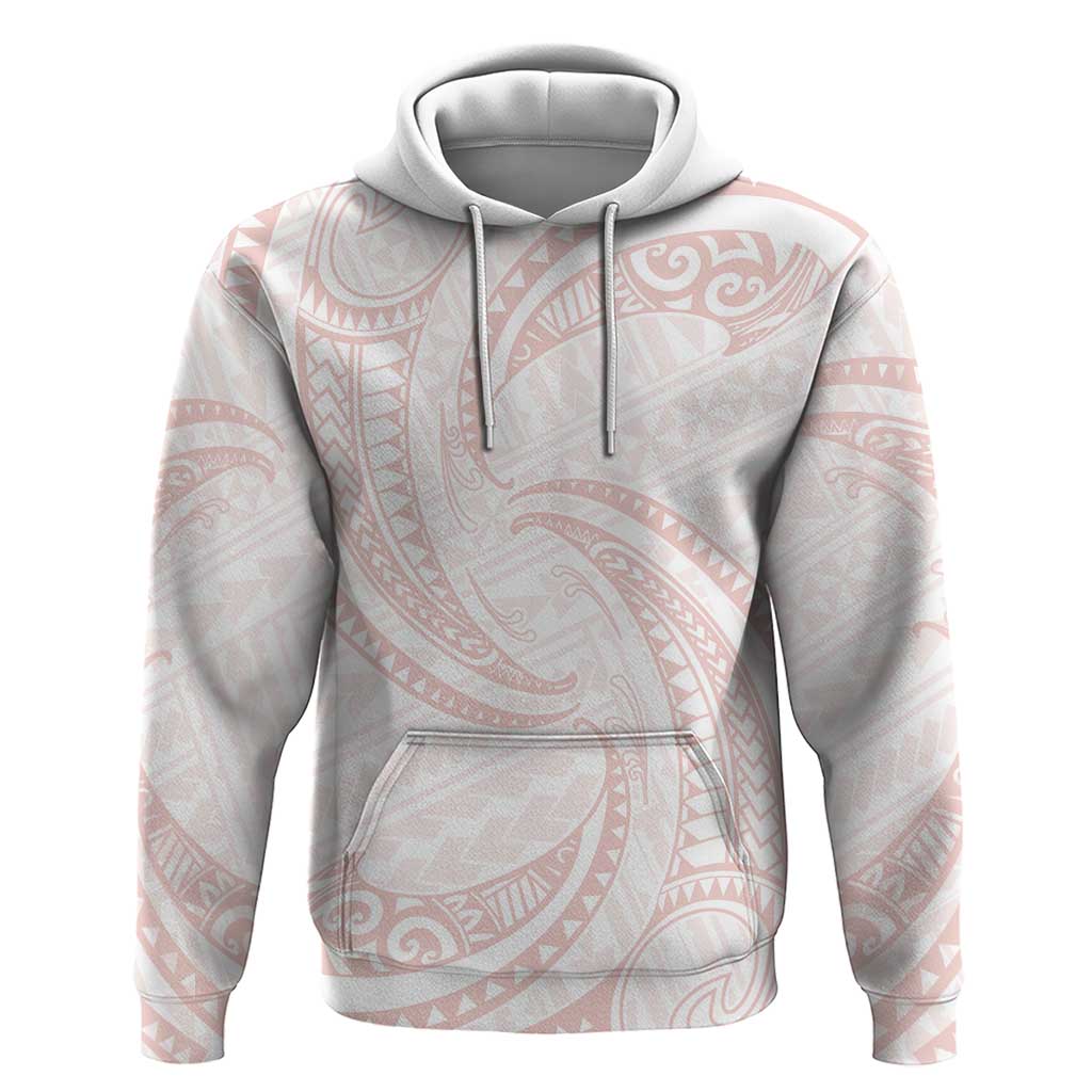 White Sunday Lotu Tamaiti Hoodie Polynesian Wave Pastel Blush LT9 Pullover Hoodie Blush - Polynesian Pride