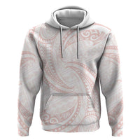 White Sunday Lotu Tamaiti Hoodie Polynesian Wave Pastel Blush LT9 Pullover Hoodie Blush - Polynesian Pride
