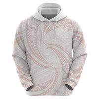 White Sunday Lotu Tamaiti Hoodie Polynesian Wave Pastel Blush LT9 - Polynesian Pride