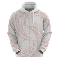 White Sunday Lotu Tamaiti Hoodie Polynesian Wave Pastel Blush LT9 - Polynesian Pride