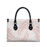 White Sunday Lotu Tamaiti Leather Bag Polynesian Wave Pastel Blush LT9 - Polynesian Pride