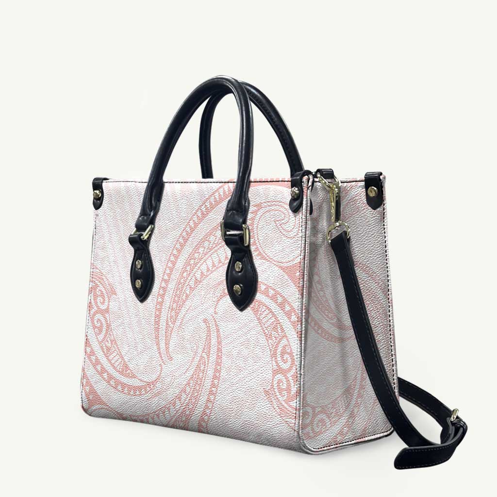 White Sunday Lotu Tamaiti Leather Bag Polynesian Wave Pastel Blush LT9 - Polynesian Pride