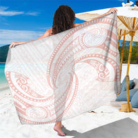 White Sunday Lotu Tamaiti Sarong Polynesian Wave Pastel Blush LT9 One Size 44 x 66 inches Blush - Polynesian Pride