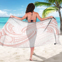 White Sunday Lotu Tamaiti Sarong Polynesian Wave Pastel Blush LT9 - Polynesian Pride