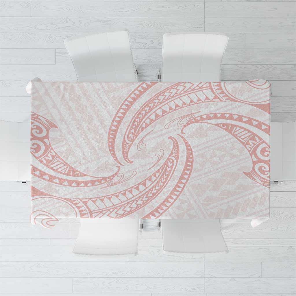 White Sunday Lotu Tamaiti Tablecloth Polynesian Wave Pastel Blush LT9 Blush - Polynesian Pride