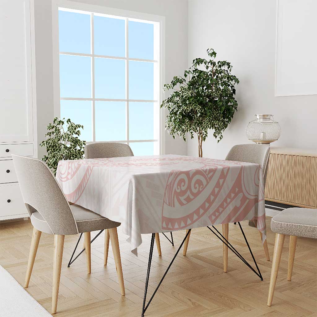 White Sunday Lotu Tamaiti Tablecloth Polynesian Wave Pastel Blush LT9 - Polynesian Pride