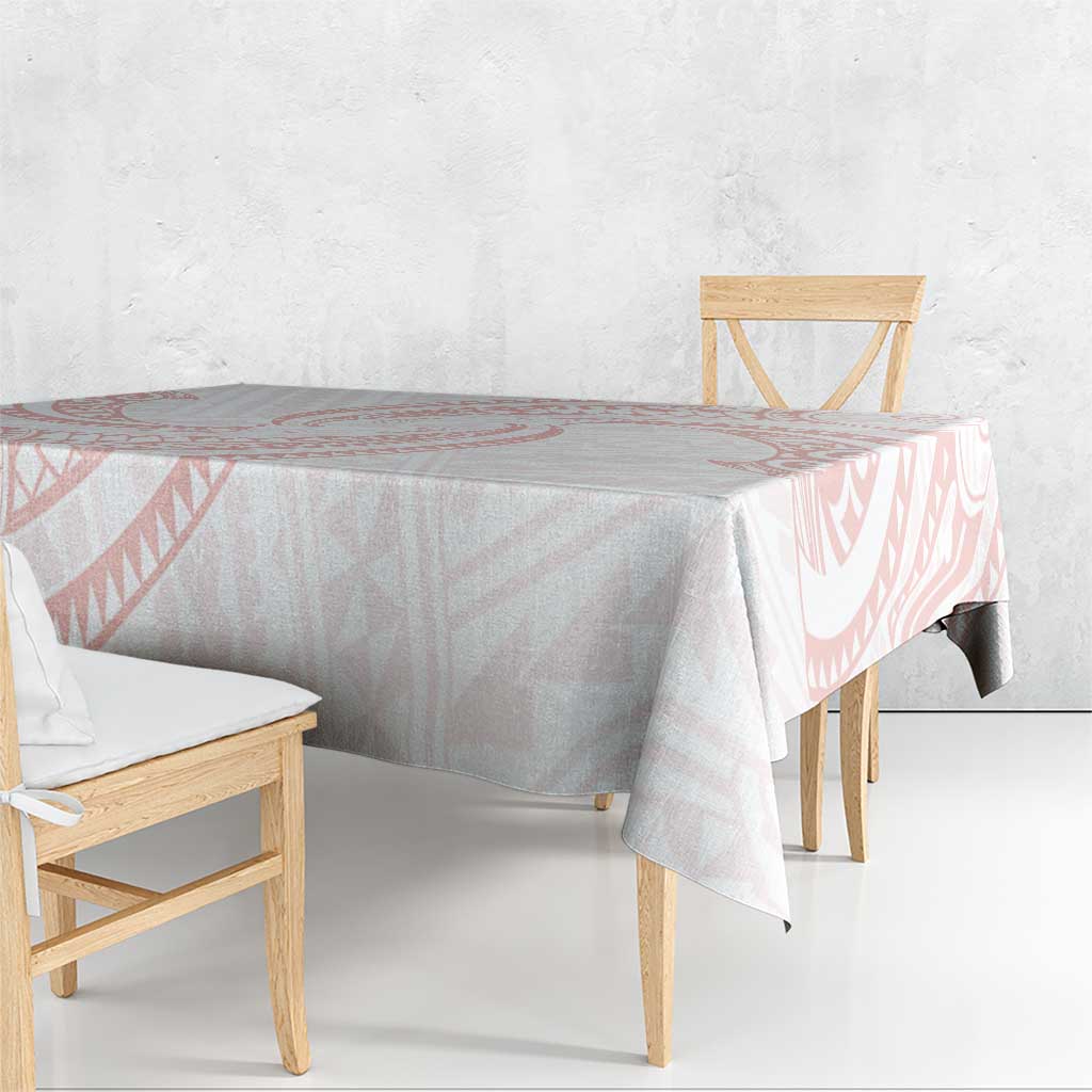 White Sunday Lotu Tamaiti Tablecloth Polynesian Wave Pastel Blush LT9 - Polynesian Pride
