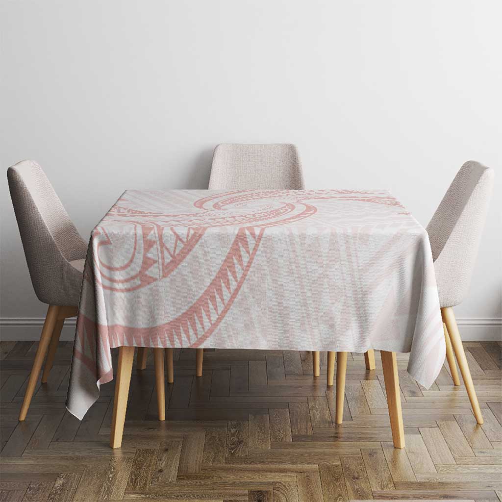 White Sunday Lotu Tamaiti Tablecloth Polynesian Wave Pastel Blush LT9 - Polynesian Pride