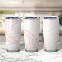 White Sunday Lotu Tamaiti Tumbler Cup Polynesian Wave Pastel Blush LT9 - Polynesian Pride