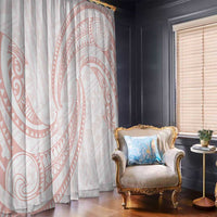 White Sunday Lotu Tamaiti Window Curtain Polynesian Wave Pastel Blush LT9 - Polynesian Pride