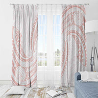 White Sunday Lotu Tamaiti Window Curtain Polynesian Wave Pastel Blush LT9 - Polynesian Pride