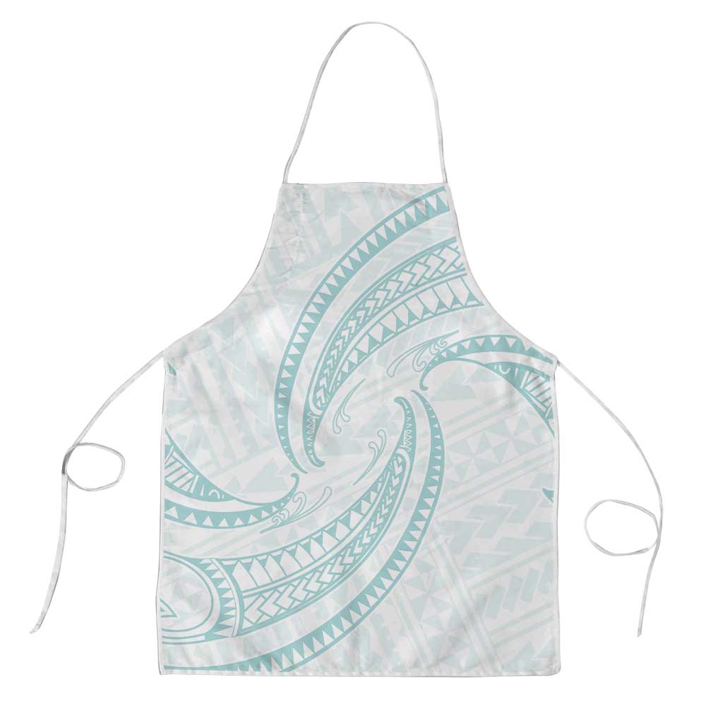 White Sunday Lotu Tamaiti Apron Polynesian Wave Pastel Cyan LT9 Cyan - Polynesian Pride
