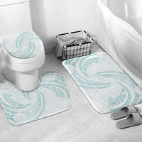 White Sunday Lotu Tamaiti Bathroom Set Polynesian Wave Pastel Cyan LT9 Mat Set Only (3 pcs) One Size Cyan - Polynesian Pride