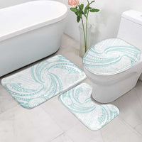 White Sunday Lotu Tamaiti Bathroom Set Polynesian Wave Pastel Cyan LT9 - Polynesian Pride