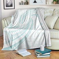 White Sunday Lotu Tamaiti Blanket Polynesian Wave Pastel Cyan LT9 Cyan - Polynesian Pride