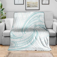 White Sunday Lotu Tamaiti Blanket Polynesian Wave Pastel Cyan LT9 - Polynesian Pride