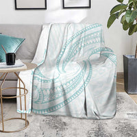 White Sunday Lotu Tamaiti Blanket Polynesian Wave Pastel Cyan LT9 - Polynesian Pride