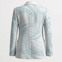 White Sunday Lotu Tamaiti Blazer Polynesian Wave Pastel Cyan LT9 - Polynesian Pride