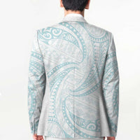 White Sunday Lotu Tamaiti Blazer Polynesian Wave Pastel Cyan LT9 - Polynesian Pride