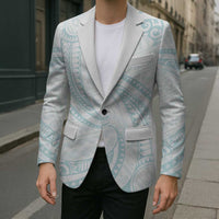 White Sunday Lotu Tamaiti Blazer Polynesian Wave Pastel Cyan LT9 - Polynesian Pride