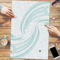 White Sunday Lotu Tamaiti Puzzle Polynesian Wave Pastel Cyan LT9 Cyan - Polynesian Pride
