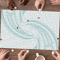 White Sunday Lotu Tamaiti Puzzle Polynesian Wave Pastel Cyan LT9 - Polynesian Pride