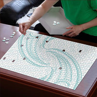 White Sunday Lotu Tamaiti Puzzle Polynesian Wave Pastel Cyan LT9 - Polynesian Pride