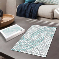 White Sunday Lotu Tamaiti Puzzle Polynesian Wave Pastel Cyan LT9 - Polynesian Pride