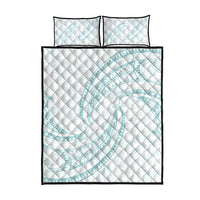 White Sunday Lotu Tamaiti Quilt Bed Set Polynesian Wave Pastel Cyan LT9 - Polynesian Pride