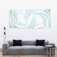 White Sunday Lotu Tamaiti Tapestry Polynesian Wave Pastel Cyan LT9 - Polynesian Pride