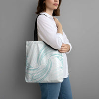 White Sunday Lotu Tamaiti Tote Bag Polynesian Wave Pastel Cyan LT9 - Polynesian Pride