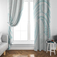 White Sunday Lotu Tamaiti Window Curtain Polynesian Wave Pastel Cyan LT9 - Polynesian Pride