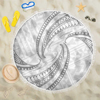 White Sunday Lotu Tamaiti Beach Blanket Polynesian Wave Pastel Gray LT9 One Size 150cm Gray - Polynesian Pride