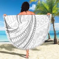 White Sunday Lotu Tamaiti Beach Blanket Polynesian Wave Pastel Gray LT9 - Polynesian Pride