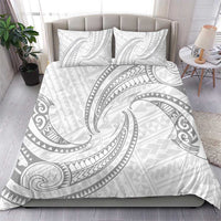 White Sunday Lotu Tamaiti Bedding Set Polynesian Wave Pastel Gray LT9 - Polynesian Pride
