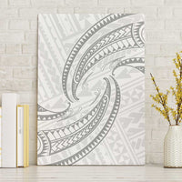 White Sunday Lotu Tamaiti Canvas Wall Art Polynesian Wave Pastel Gray LT9 Without Frame Gray - Polynesian Pride
