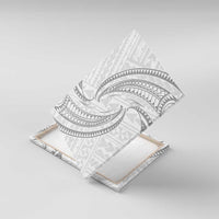 White Sunday Lotu Tamaiti Canvas Wall Art Polynesian Wave Pastel Gray LT9 With Frame Gray - Polynesian Pride