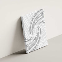 White Sunday Lotu Tamaiti Canvas Wall Art Polynesian Wave Pastel Gray LT9 - Polynesian Pride