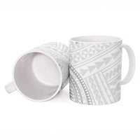 White Sunday Lotu Tamaiti Ceramic Mug Polynesian Wave Pastel Gray LT9 - Polynesian Pride