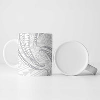 White Sunday Lotu Tamaiti Ceramic Mug Polynesian Wave Pastel Gray LT9 - Polynesian Pride